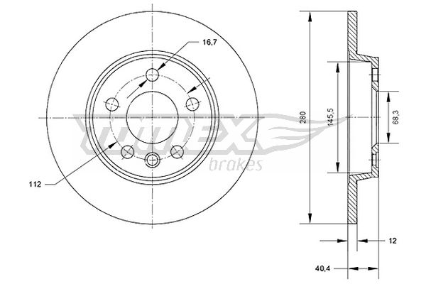 Brzdový kotúč TOMEX Brakes